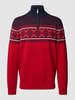 MCNEAL Strickpullover mit Troyer-Kragen Kirschrot