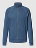 Christian Berg Men Sweatjacke mit Kontrastpaspeln Jeansblau