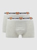Moschino Swim + Underwear Trunks mit Stretch-Anteil im 2er-Pack Mittelgrau meliert