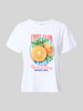 ZABAIONE T-shirt z nadrukiem z motywem model 'Or44ange' Biały
