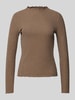 Only Langarmshirt in Ripp-Optik Modell 'EMMA' Taupe