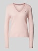 Tommy Hilfiger Wollen pullover met logostitching Roze