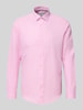 Jake*s Slim Fit Freizeithemd aus Leinen-Baumwoll-Mix Pink