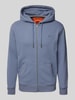 Superdry Sweatjack met labelstitching Rookblauw