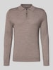 Christian Berg Men Slim fit gebreide pullover van wolmix Roodbruin gemêleerd