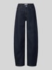 PIECES Barrel Jeans aus Baumwoll-Mix Modell 'GRACE' Dunkelblau