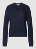 Tommy Hilfiger Gebreide pullover van wol met kabelpatroon Marineblauw