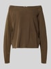 American Vintage Sweatshirt mit U-Boot-Ausschnitt Modell 'BTOWN' Dunkelbraun