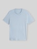 Tom Tailor Regular Fit T-Shirt aus reiner Baumwolle mit Logo-Stitching Hellblau