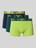 Emporio Armani Trunks mit elastischem Logo-Bund im 3er-Pack Gruen