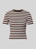 ONLY Slim Fit T-Shirt mit Viskose-Anteil Modell 'JUNE' Schoko
