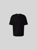 ISNURH T-Shirt mit geripptem Rundhalsausschnitt Black