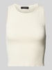 Vero Moda Crop Top in unifarbenem Design Modell 'GINNY' Ecru