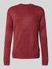 Tom Tailor Denim Regular Fit Strickpullover aus Rippstrick Rot