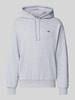 Lacoste Bluza z kapturem o kroju relaxed fit z mieszanki bawełny Jasnoszary melanż