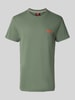 Superdry T-shirt met labelstitching Kaki