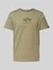Alpha Industries T-Shirt mit Label-Print Oliv