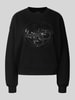 Guess Sweatshirt mit Logo und Rundhalsausschnitt Black
