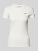 Lacoste Sport T-shirt o kroju slim fit z naszywką z logo Złamany biały