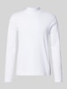 Christian Berg Men Longsleeve mit geripptem Stehkragen Weiss