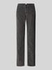 Brax Slim fit corduroy broek in 5-pocketmodel, model 'Carola' Donkergrijs