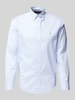 Tommy Hilfiger Regular Fit Business-Hemd mit Logo-Stitching Modell 'POPLIN' Weiss