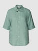 Christian Berg Woman Blouse van linnen met 1/2-mouwen Rietgroen