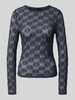 Only Slim Fit Langarmshirt aus Baumwoll-Mix Modell 'LOLA' Rauchblau