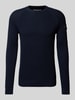 s.Oliver RED LABEL Regular Fit Strickpullover mit Raglanärmeln und Strukturmix Dunkelblau