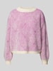 Pieces Loose Fit Strickpullover mit abstraktem Strickmuster Modell 'JENNA' Pink