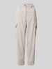 MAC Tapered fit corduroy broek met cargozakken, model 'Rahel' Offwhite