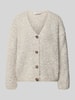 ZABAIONE Relaxed Fit Strickjacke aus Woll-Viskose-Mix Modell 'Sofia' Hellgrau