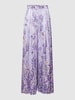 Marc Cain Stoffen broek met bloemenmotief Lila