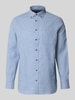Christian Berg Men Regular Fit Freizeithemd mit Button-Down-Kragen Metallic Blue