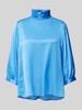 Milano Italy Regular fit blouse met opstaande kraag Blauw