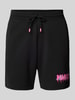 HUGO Regular Fit Sweatshorts mit Label-Print Modell 'Dapalmi' Black