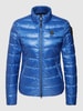 Blauer Usa Daunenjacke mit Stehkragen Blau