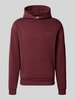 REVIEW Regular fit hoodie van katoenmix met labeldetail Bordeaux