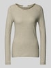 Marc O'Polo Regular Fit Langarmshirt aus reiner Baumwolle mit Streifenmuster Beige