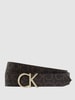 CK Calvin Klein Ledergürtel mit Logo-Muster Dunkelbraun