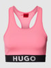 HUGO Crop Top mit Label-Detail Modell 'Darinella' Neon Pink