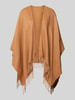 Fraas Poncho mit Ausfransungen Modell 'Cashmink' Camel