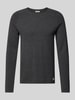 Jack & Jones Strickpullover mit Label-Patch Modell 'HILL' Anthrazit Melange