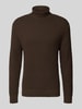 SELECTED HOMME Regular fit coltrui in wafelstructuur, model 'TOM' Chocoladebruin