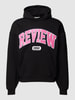 REVIEW Hoodie met labelstitching, model 'COLLEGE' Zwart
