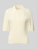 Gestuz Poloshirt van viscosemix met korte knoopsluiting Beige