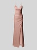 Mascara Abendkleid mit Gehschlitz und Herz-Ausschnitt Rose