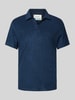 MC2 Saint Barth Slim fit poloshirt met V-hals, model 'JEREMY - TERRY' Marineblauw