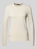 Lauren Ralph Lauren Strickpullover mit geripptem Rundhalsausschnitt Modell 'SHAVONNE' Offwhite