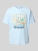Tommy Jeans Relaxed Fit T-Shirt mit Motiv-Print Hellblau